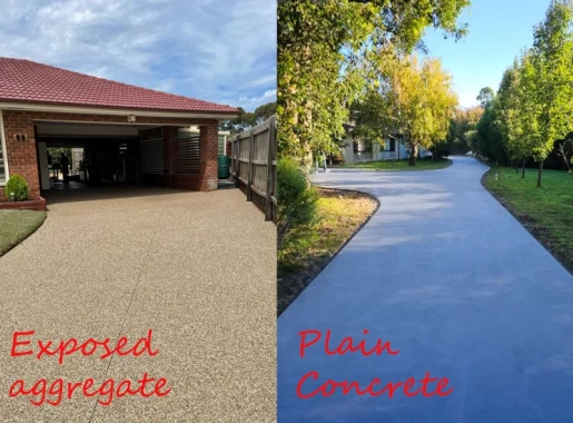 exposed aggreagte vs plain concrete